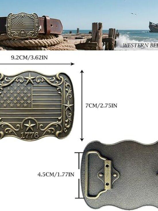 NEW American Flag & Stars Cowboy Belt Buckle Americana Men or Women